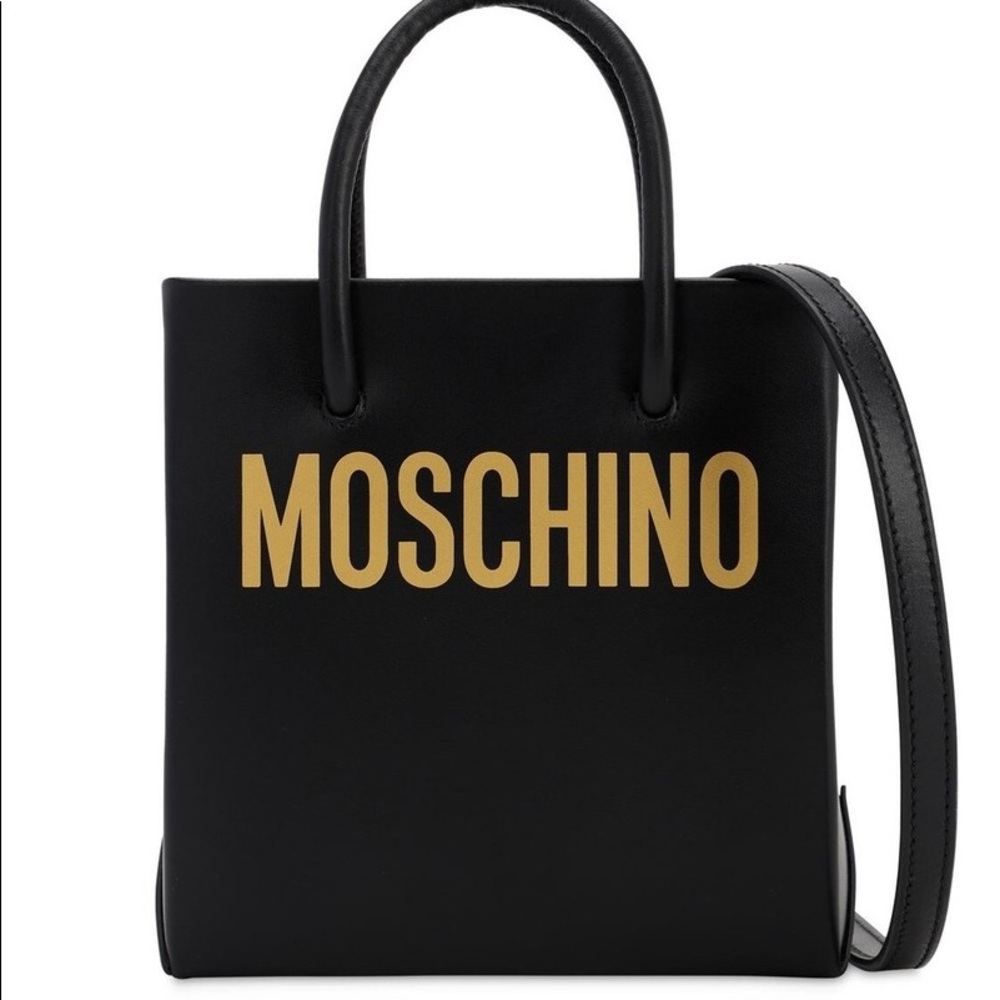 Moschino logo leather crossbody